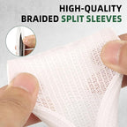 Split Wire Loom Tubing, Cable Protector Sleeve, Braided Cable Management for TV/Computer/Home Theater/Engine Bay, Cord Protectors from Pets No Chew (White, 3/8"-25ft)