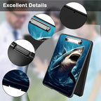Clipboard with Storage,Office Supplies Nursing Clipboards Folder with Pen Holder Plastic Foldable Clip Board with Storage for Nurse Teacher,Shark in Sea