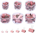 Temiary 208 Pcs Metal Binder Clips, Assorted Sizes Extra Large, Large, Medium, Small, Mini, Micro Binder Paperwork Clip, Morandi Colored Paper Clamps Bulk for Office, Home, School (Pink)