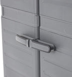 Gracious Living 3-Shelf Base Cabinet, MaxIt Lockable Utility Storage with Adjustable Shelves for Garage, Basement, Workshop, Grey - Large