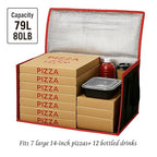 Bodaon 3-Pack Insulated Food Delivery Bag, XXXL Pizza Cooler Bags, Rideshare Delivery Bag, Warmer/Frozen, Cold/Hot Thermal Styrofoam Carrier for Car/Travel/Shopping/Catering