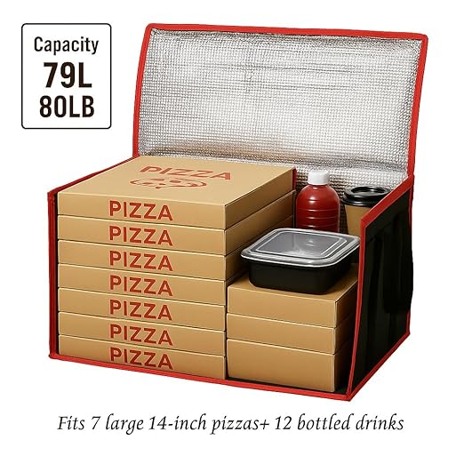 Bodaon 3-Pack Insulated Food Delivery Bag, XXXL Pizza Cooler Bags, Rideshare Delivery Bag, Warmer/Frozen, Cold/Hot Thermal Styrofoam Carrier for Car/Travel/Shopping/Catering