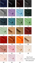 FWSA WRAPS Korean Style Flower Wrapping Paper 105g Thick Matt Art Craft Floral Paper Bouquet Gift Packaging Supplies Multi Colors 23.23 x 288 inches (Color 23)