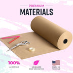 Bryco Goods 18" x 14400" (1200 ft) - Large Brown Kraft Paper Roll for Packing - Made in USA - Natural Kraft Wrapping Paper for Void Filling, Shipping, Wall Art, Crafts, Floor or Table Covering