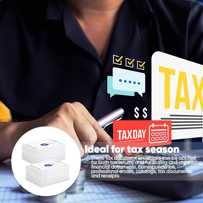 500 Pcs Income Tax Return Envelopes for Tax Preparers 9 x 12 Inches Open End Envelopes for Personal Customer Office Business Legal Documents Catalog Mailing, White