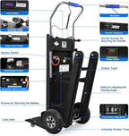 Electric Stair Climbing Dolly, 1250W Electric Stair Climbing Hand Truck, 900lbs Max Load Capacity, 3 Mode Folding Stair Climber Hand Trucks with Telescopic Handle for Moving (Black/Big Wheel)