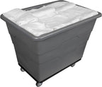 Commercial 16 Bushel Utility Cart with Steel Base, Poly Box Basket Truck, Laundry Cart, and Rolling Trash Bin, 47-Inch x 34.75-Inch x 35.5-Inch, 1000 Pound Weight Capacity, Gray