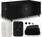 Heavy Duty Patio Furniture Covers Waterproof, 600D Outdoor Furniture Cover Waterproof for Sectional Sofa Couch, Outdoor Dining Table and Chair Set Covers 124''L x 72''W x 28''H, Black