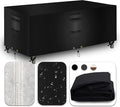 Heavy Duty Patio Furniture Covers Waterproof, 600D Outdoor Furniture Cover Waterproof for Sectional Sofa Couch, Outdoor Dining Table and Chair Set Covers 126''L x 64''W x 28''H, Black