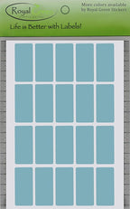 Royal Green Light Blue Rectangular Colored Labels 1.57 inch x 0.75 inch - Rectangle Color Code Stickers (40mm x 19mm) - 100 Pack