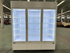 Commercial Flower Refrigerator Floral Display Cooler,White 3 Glass Doors Floral Fridge With LED Light Adjustable Shelves,ETL Sanitation,71" Wide,63.5 Cuft, Wheels Included