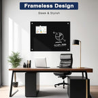 Black Dry Erase Board, 8' x 4' Magnetic Glass Whiteboard for Wall,96" x 48" Large Black Glass Magnetic Board with 1 Marker Tray and 10 Magnets for Office, Home, Classroom