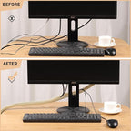 AGPTEK Cable Sleeve Cover, 2 Pack 5ft - 1.2 inch Desk Cord Organizer Cable Hider, Home Office Wire Management Computer TV Wire Loom Tubing, Pet Proof Cord Protector, from Cat Dog Chewing, Wood Color