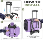 Rolling Cleaning Caddy Bag with Detachable Trolley, Cleaning Supplies Organizer Cart on Wheels, Cleaning Supply Caddy for Housekeepers (Purple, 11.5" Dx15.7 Wx13 H)