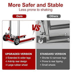 122" Material Lift Winch Stacker, 400 lbs Capacity Manual Material Lifts, Fixed Straddle Material Lifter, Hand Winch Lift Trucks for Warehouse, Factory, Lightweight, 34.60" L x 24.80" W, Red