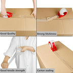 CHUANGSEED Clear and Brown Packing Tape with Dispenser-2.7mil x 1.88" x 55Y Heavy Duty Packing Tape for Moving Boxes-Moving Tape Strong Adhesive Packaging Tape