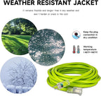 EP 15 Ft Lighted Outdoor Extension Cord - 10/3 SJTW Heavy Duty Green Extension Cable with 3 Prong Grounded Plug for Safety, UL Listed