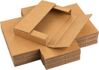 50 Pack 9x6x1.3 inch Shipping Boxes, Easy-Fold Multi-Depth DVD Mailer Box with Fragile Stickers for Mailing, Storing, Package, Gifts, Crafts, Business or Home, Brown