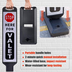 2 Pack 43" x 9.6" inch Double Sided Pedestrian Crosswalk Sign, 21.8" x 9.6" x 4" Durable HDPE Water Filled Base, Portable High Visibility Reflective Traffic Safety Parking STOP Signs (White-2Pack)