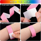 1200 Pcs Plastic Paper Wristbands for Events Neon Color Wrist Bands Concert Identification Wristbands Paper Bracelets Wristbands Party Hand Bands (Pink)