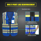 AYKRM Custom Logo Personalised Printed High Visibility Reflective 2 two tone work construction Safety Vest