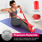 18PCS Resistance Bands Bulk, Non-Latex Physical Therapy Bands, Professional Flat Bands for Trainers, Pilates & Home Gym Full Body Workout, Strength Training, Includes 6 Sets with Carry Bags