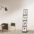 Tatuo 1 Piece Foldable Magazine Rack Metal Catalog Literature Rack Portable 4 Pockets with Carrying Bag Brochure Stand Literature Display Holder Stand for Exhibition Trade Show
