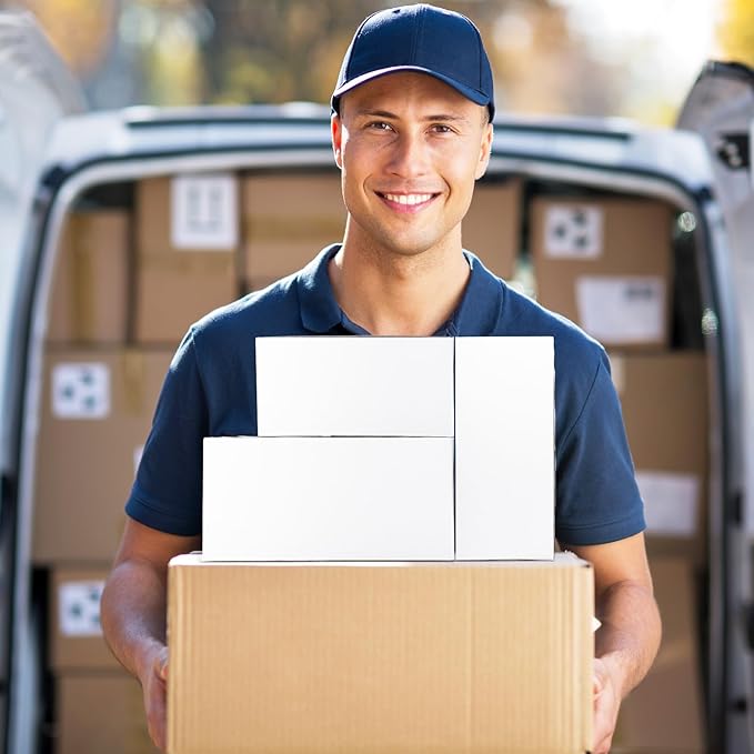 Eupako 30 Pack Small Shipping Boxes Assorted Sizes, 8x6x4 & 9x6x4 & 10x7x5 10 PCS Each Small Boxes, White Corrugated Box Mailers, Cardboard Boxes for Packaging Small Business, Mailing