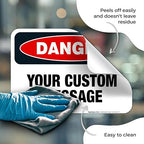 Custom Danger Sign, OSHA Sign, 10x7 Inches, 4 Mil Vinyl Decal Stickers Weather Resistant, Made in USA