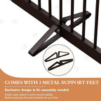 Freestanding Dog Gates with Door Walk Through, 80 inch Wide Gates Indoor, Dog Fences Indoor, Support Feet Included, 4 Panels, 32" Tall, Dark Brown