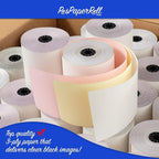 3" x 65' 3 PLY WHITE/CANARY/PINK CASH REGISTER PRINTER POS PAPER ROLL 50 ROLLS/CASE