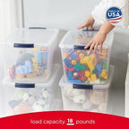 Rubbermaid Cleverstore Clear 32 Qt, 6 Pack Stackable Plastic Storage Bins with Lids, Great for Closet and Laundry Storage, Organizing in the Home