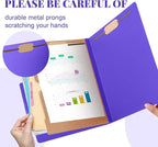 Skyygemm 12 Pack Classification Folders Letter Size Bulk with Divider and 2" Expansion, Pressboard Folder with 2 Prong Fasteners for Teachers, Clergy, Office, Church, Christmas Donations(Purple)