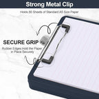 Small Clipboard with Storage, A5 Clipboards with Pen Holder, Half Letter Clip Boards 6x9 Mini Plastic Clipboard with Low Profile Clip for Classroom, School, Office Supplies (Navy)