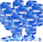 Liliful 100 Pcs Silicone Rubber Wristbands Rubber Wristband Bracelet Bands for Silicone Wristbands for Women Men(Dark Blue and White)