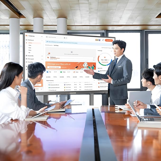 65" Smart Board, 4K UHD Touchscreen Interactive Digital Whiteboard Display, Electronic All-in-One Computer for Classroom Office Home Business w/Open App Ecosystem (Board & Wall Mount Only)