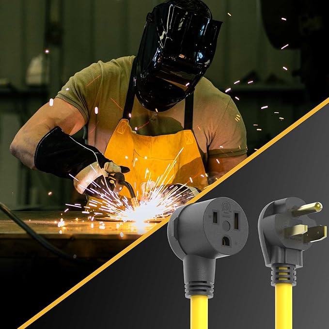 TOOLIOM 30A 10AWG 20FT Welder Extension Cord 6-50P to 6-50R Heavy Duty Power Extension Cord for Welding Machines with ETL Approved