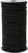 Strong and Durable Bungee Cord Roll - 3/16" x 100ft Elastic Cord, Kayak Stretch String Rope, Bungee Shock Cords for Repairing Tent Poles, DIY, Tie Downs, Black