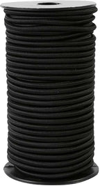 Strong and Durable Bungee Cord Roll - 3/16" x 100ft Elastic Cord, Kayak Stretch String Rope, Bungee Shock Cords for Repairing Tent Poles, DIY, Tie Downs, Black
