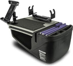AutoExec AE-GMCD-PS-TAB-GT GripMaster Car Desk for Your Vehicle Workstation and Mobile Office, Grey with Printer Stand and Tablet Mount
