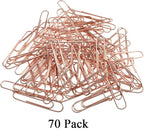 HAHIYO Paper Clips Large Sturdy 2 inches Length 70 Pack Paperclips Heavy Duty Tight Grip Rust Proof Reusable Metal Bright Rose Gold for Home Office School