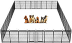 Heavy Duty Dog Playpen: 32 Steel Panels 47" Height, Square Steel Pipe with Reinforced Crossbars, 71FT 406 Sq.ft Portable Fence for Yard RV Camping, Snowy Black