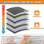 6400℉ Fireproof Document Bag,15” X 11” Waterproof Fireproof Money Bag with Zipper,12 Layers Insulated Fireproof Safe Bag with Reflective Strip for Documents,Passports,Cash,Valuables（6400℉）