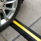 Rubber Cable Ramp Cord Cover Cable Protector Ramps Wire Hose Protective 1 Channel 22000Lbs Load Capacity Traffic Speed Bump for Asphalt Concrete Gravel Driveway Indoor Outdoor, 4 Pack