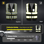 AYKRM 11 color High Vis Reflective Safety Vest for Women Men Security Pocket Zipper
