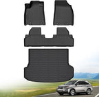 Hutisya-Floor Mats & Cargo Liner Set Fit for Lexus RX RX350 RX450h 2010-2015 All Weather Protection Anti-Slip & Durable TPE Full Set Liners Automotive Accessories-Black