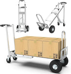 3in1 Convertible Hand Truck Dolly Cart, 880 lb Aluminum Hand Trucks Heavy Duty Furniture Appliance Dolly W/10 Wheels,Utility Cart for Transport & Moving Office, Home & Warehouse Use (Silver)