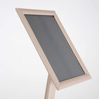 M&T Displays Curved Menu Board, 11x17 Pedestal Sign Holder Pale Rose Floor Standing Aluminum Front Loading Easy Open Poster Message Advertisement Holder For Restaurant Cafe Hotel