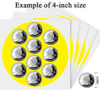 4 Inch Large Yellow Circle Thermal Labels, Self-Adhesive Round Inventory Stickers, Multi-Purpose Round Roll Thermal Printing Stickers for Business and Domestic Use-300 Labels/Roll