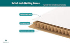 White 5x5x5 inches Shipping Boxes, Corrugated Cardboard 5x5 Box for Small Business Mailing, Packaging and Storing, 15 Pack